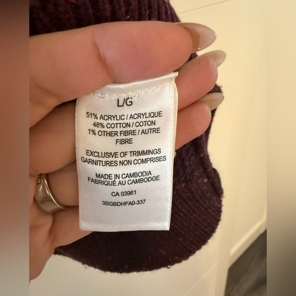 BNWT Denver Hayes 3/4 Sleeve Burgundy Sweater, size large. - Picture 9 of 9